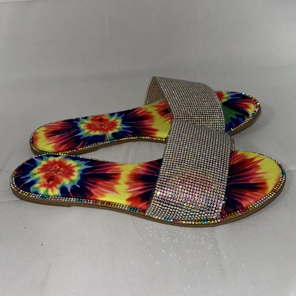 TIE DYE RHINESTONE SLIDES - Picture 6 of 6